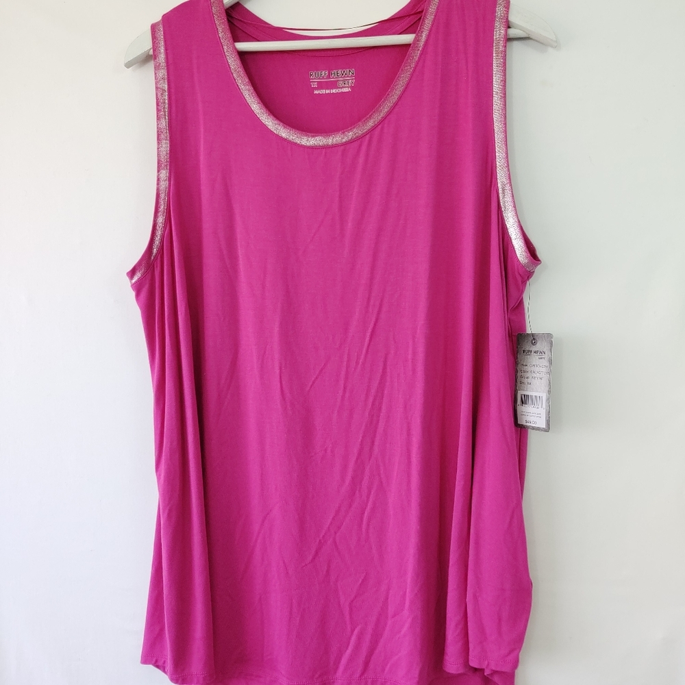 Ruff Hewn Top plus size 1X Orchid